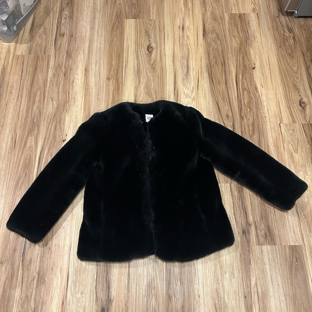 Women’s black faux fur coat